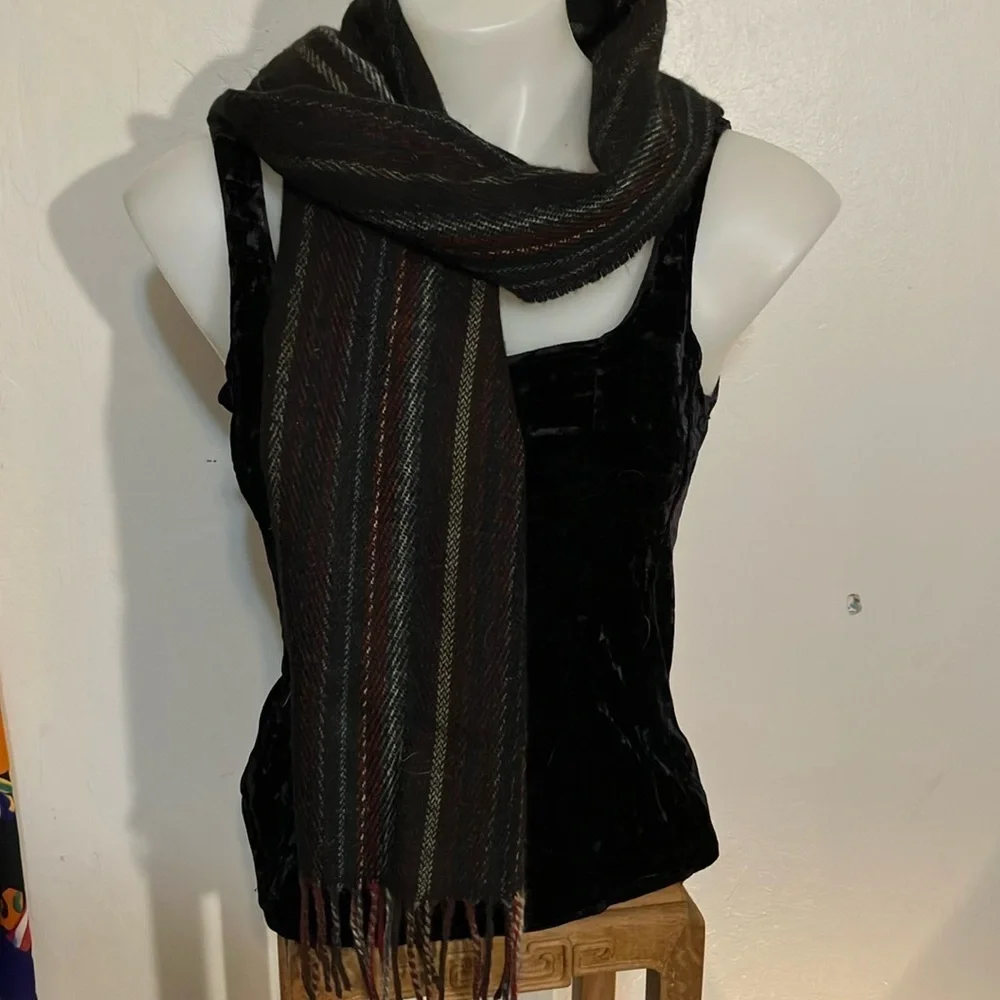 Frass Germany acrylic fringed woven scarf 52 x 11